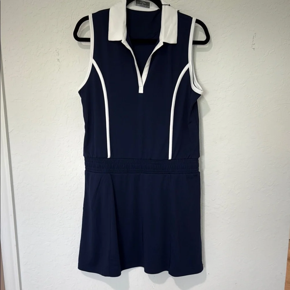 Callaway Navy and White Midi Dress - Picture 1 of 12